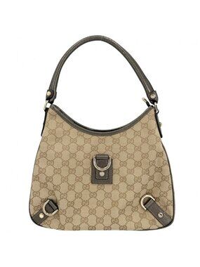 Gucci Handbag Abbey One Shoulder GG Canvas Beige Gold